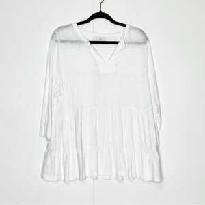J.Jill White Tiered‎ Tunic Top